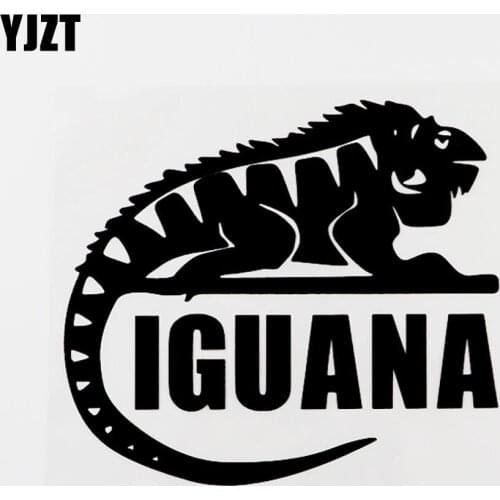 YJZT 15.7CM×13.8CM Personality Iguana Animal Vinyl Car Sticker Decal Black/Silver 8C-0429