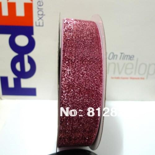 1-1/2'' 38mm #22 Mauve Glitter Metallic Velvet Ribbon Free Shipping