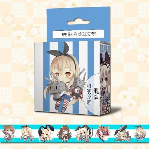 10 boxes/lot Anime Kantai Collection Washi Tape Adhesive Tape TOY Fubuki Akagi masking tapes Paper stickers 5M