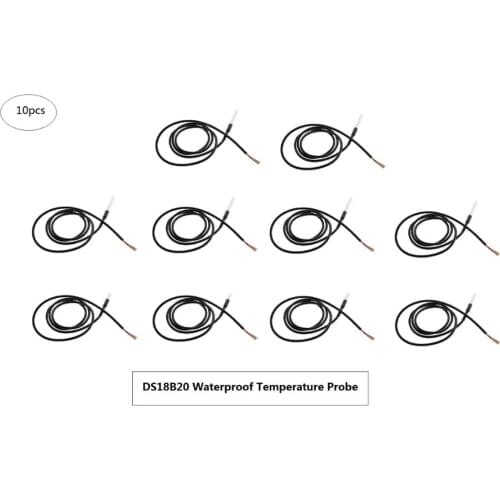 10pcs DS18B20 Waterproof temperature probe Stainless steel package temperature sensor DS18B20 For Arduino,DIY tank smart car