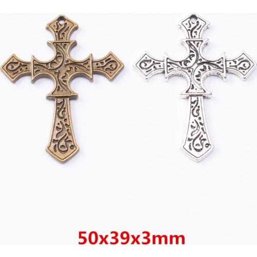 10 pieces of retro metal zinc alloy cross pendant for DIY handmade jewelry necklace making 7189