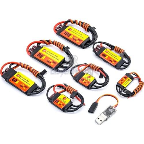 12A 20A 30A 40A 50A 60A 80A 100A Bidirectional Adjustable Brushless ESC for Remote Control Car Pneumatic Underwater Propeller