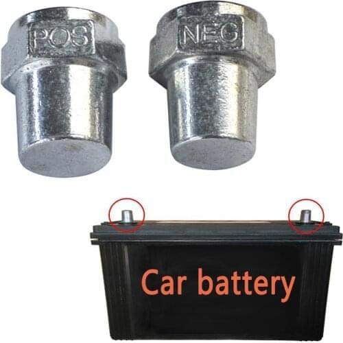 2pcs Car Alloy Positive Negative Battery Top Post Terminal Adapter Converter Connector