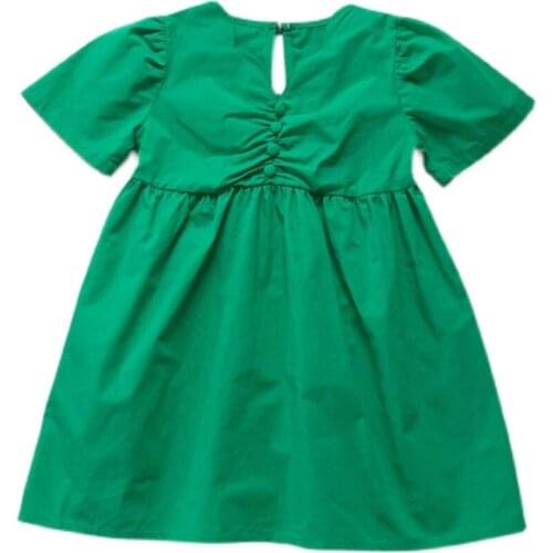 2021 Summer Casual Solid Girls Dress Cartoon Kids Dresses For Girls High Quality Fashion Girl Clothes