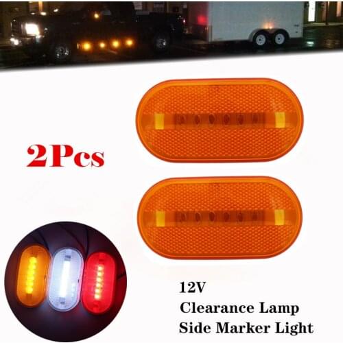2x 6LED 12V Waterproof Side Marker Lights Clearance Rear Light Indicator Turn Signal Lamp Truck Caravan Trailer Tractor Van Boat