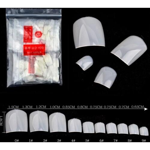 500Pcs False Artificial Toe Nails Tips French Foot Tips Acrylic Professional Nail Art Decor Full Cover Toenails Manicure