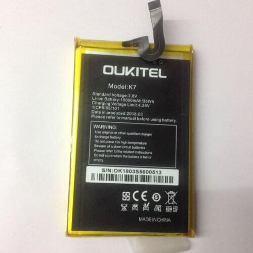 Original oukitel k7 phone battery 10000mah 3.8V for OUKITEL K7 6.0'' 18:9 Smartphone MT6763 4GB 64GB Android 9.0