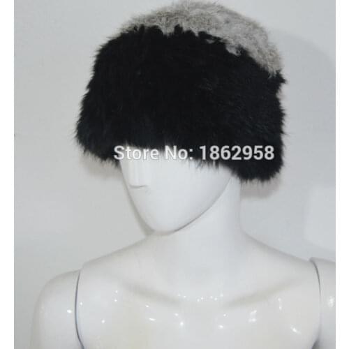 Free Shipping SJ071 Combined Colors Elastic Net Thick Knitting Rabbit Fur Hats for Women Cheap Hats Real Fur