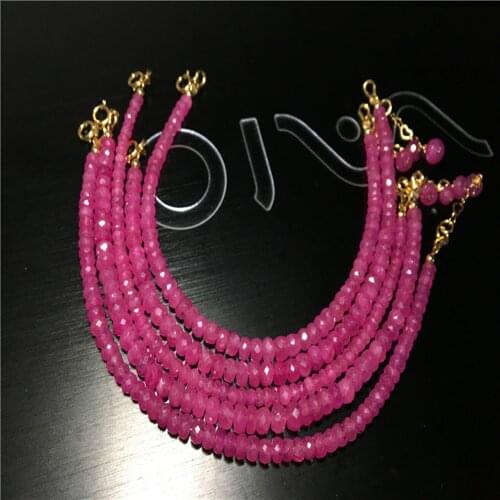 Loose beads nature pink RED sapphire roundel FACETED 3-4mm 19cm FPPJ wholesale beads nature