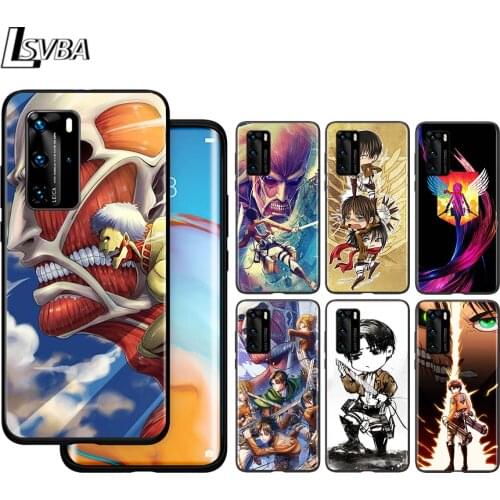 Attack on Titan Anime For Huawei P40 P30 P20 P10 Pro Lite E Plus 4G 5G P9 P8 Lite P Smart Z S Plus Soft Black Phone Case