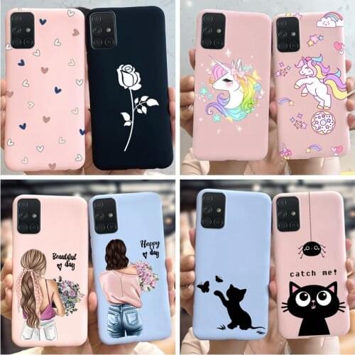For Samsung Galaxy A11 A71 A01 A 01 Core Case Sweet Girl Cute Candy Pink Phone Case For Samsung A01 Core A 11 Galaxy A71 Cover