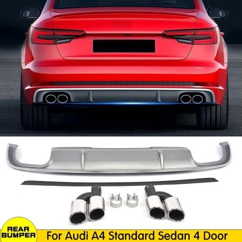 A4 rear Bumper Diffuser Lip Spoiler For Audi A4 Standard Sedan 4 Door Only not for Sline 2017 2018 2019 rear bumper boot lip