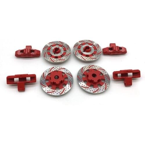 ​Wheel Rim Brake Disc 4 PCS Metal Brake Disc Caliper Aluminum for 1/7 TRAXXAS Unlimited Desert Racer UDR RC Car Upgrade Parts