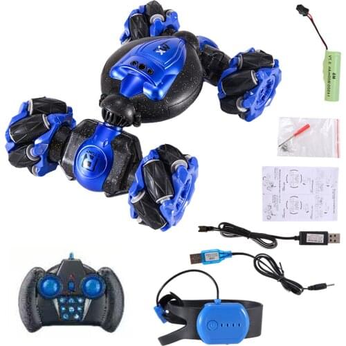 2.4G Electric Remote Control Stunt Car Gesture Induction Twisting Off-Road Vehicle Light Music Drift Dancing Driving Kids RC Toy
