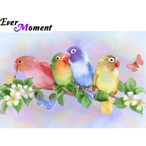 Ever Moment DIY Diamond Painting Animal Birds 5D Mosaic Needlework Whole Diamond Picture Drill Diamond Embroidery Decor ASF1061