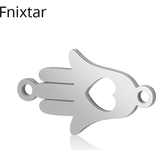Fnixtar 50pcs/lot Great Quality Stainless Steel Connection Accessories Metal Mini Charms Pendants DIY Jewelry Making Charms
