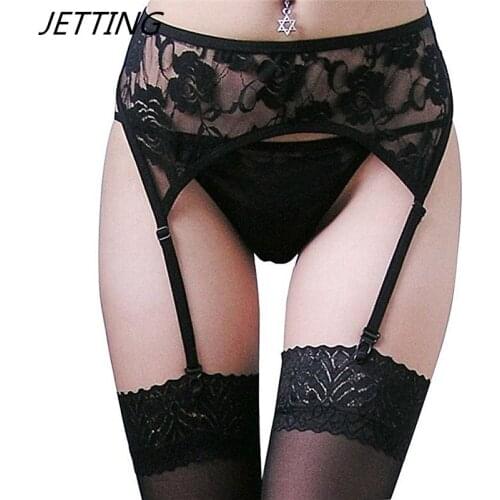 Hot Women Sheer Garter Belt Stockings 2 Clours Lace Tighs High Stockings Erotic Lingerie Garter Pantyhose Sexy Stocking Set New