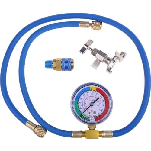 MEXI 1 Set High Quality R134A Air Conditioner Fluoride Tube Quick Release Refrigerant Connector Cold Pressure Gauge Repair Tool
