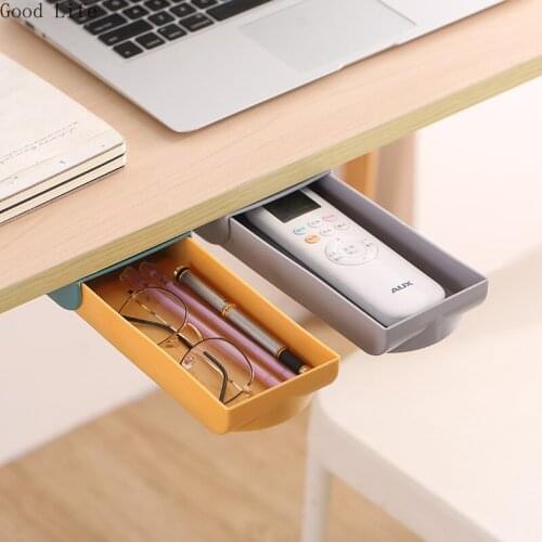 Multifunctional Hidden Smiley Face Storage Box Office Drawer Type Student Desk Can Be Pasted Pen Case