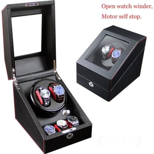 2019 New design, brand automatic watch winder box luxury case open rotate motor stop gift watch jewelery cabinet display storage