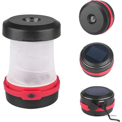 New 3W LED Solar Powered USB Camping Light Mini Tent Light Outdoor Lights Emergency Lamp LED Portable Lantern With 18650 Battery