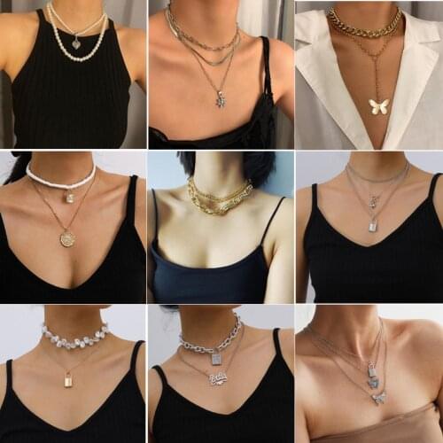 Punk Metal Multi Layer Thick Chain Choker Necklace For Women Men Fashion Night Club Jewelry Female Chocker Collier