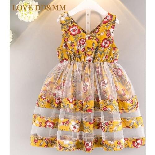 LOVE DD&MM Girls Clothing Dresses 2020 Summer New Girl Fashion Cute Lace Sleeveless Princess Dress