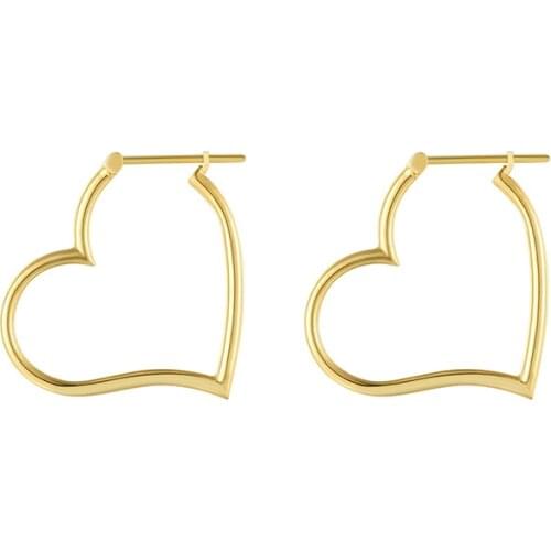 Sinya Au750 Gold 18k Heart design Hook Earring High Quality DIY Jewelry Accessories Best Gift for Women Girls Ladies