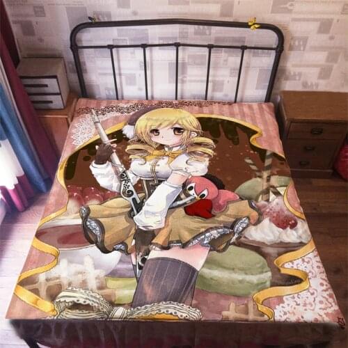Anime Manga Puella Magi Madoka Magica Bed Sheet 150*200cm Bedsheet 006