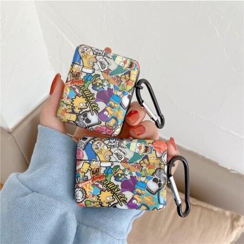 Cute Cartoon Graffiti Shockproof Headphone Cases For Apple Airpods ProTPU Protection Earphone Cover For Airpods 1 2 Case Funda