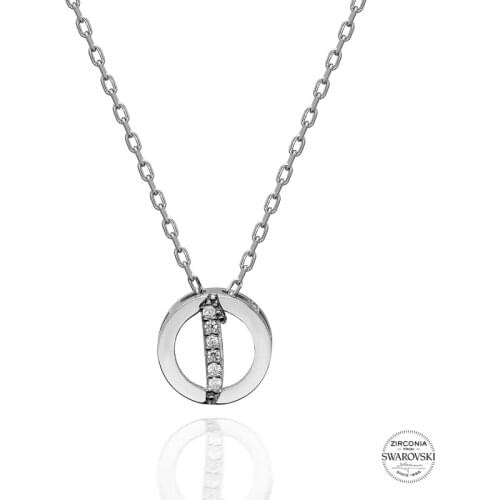 Silver 925 Sterling Swarovski Zirconia Gemstone Aleph Letter Necklace