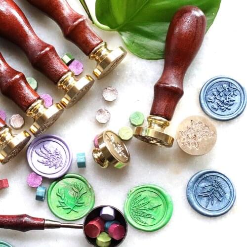 No Customation Tropical Leaf Sealing Wax Stamp Plant Flower Natural Pattern Stamp For Party & Holiday DIY Gift Decorations