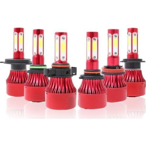 X7 4 Side H1 H3 Led Headlight Bulbs H7 LED Car Lights H4 880 H11 HB3 9005 HB4 9006 H13 6000K 72W 12V 7200LM Auto Headlamps