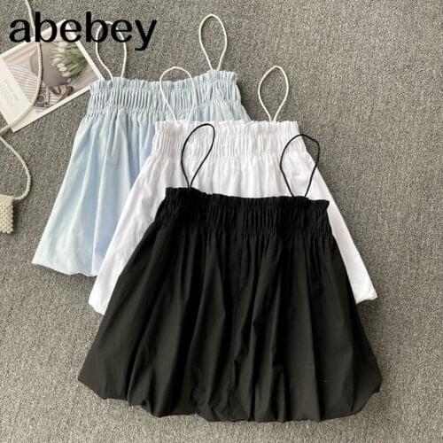 Sweet Strap Tops Korean Women Backless Short Vest Summer Fashion Solid Camisole Y2K New Style