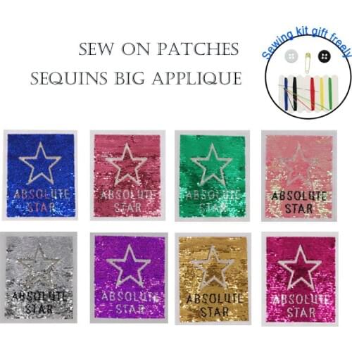 1pc large Sequin letter patches for clothing DIY sew on parch appliques Embroidery applique patch ropa clothing accessories