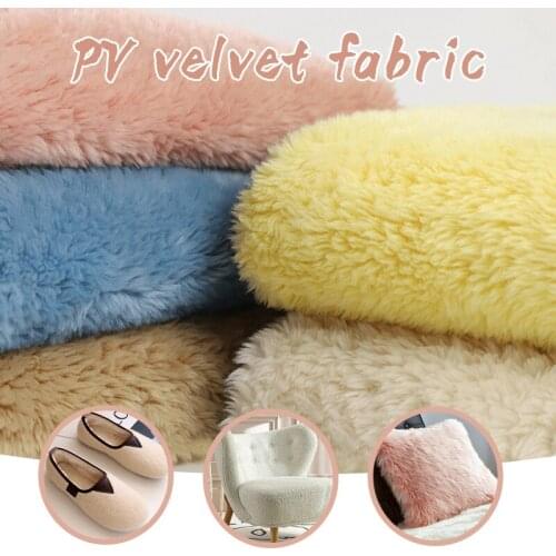 100x160cm Nordic Plush Pure Color Fabric Long Pile PV Velvet Fluffy Fabric Bedroom Home Decor Soft White Floor Cloth