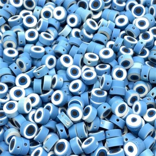 30Pcs 10mm Evil Eye Round Clay Polymer Beads Are Used To Makeing DIY Jewelry Bracelet Necklace Accessories #A61a03