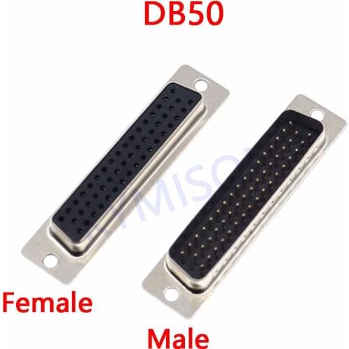 5pcs DB50 connector 2Row hole/pin female Male plug port socket adapter D Sub DP50