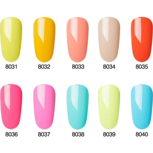 8ml Nail Gel Base Pure Color 8031-8060 Gel varnish Permanent Soak Off UV Gel for nail art beauty gel lacquer