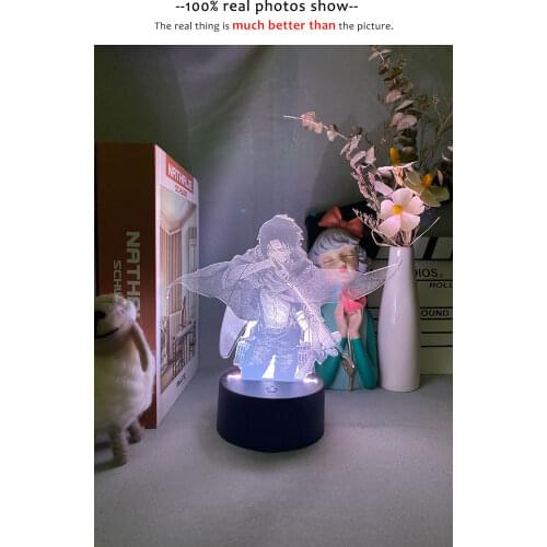 Anime 3D Picture Lamp Acrylic LED Light With Smart Phone Control NightLights Attacking Giant Captain Fans Gift