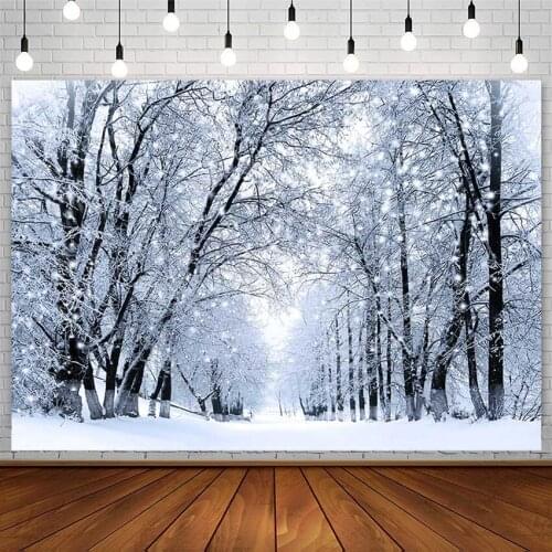 Winter Christmas Backdrops Snow Bokeh Wonderland Forest Baby Portrait Photography Background Photo Studio Decor Props Photozone