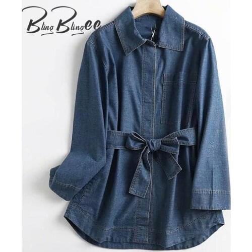 Женские джинсовые рубашки BlingBlingee China At AliExpress