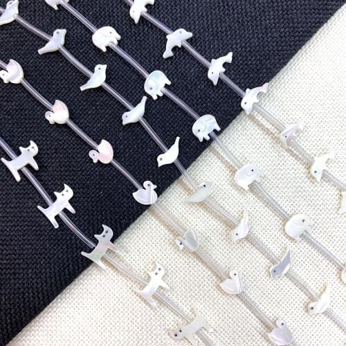 Natural Sea Shell Animal-shaped Beads White Mother-of-pearl Kitten Pendant for Jewelry Making DIY Necklace Bracelet Earrings
