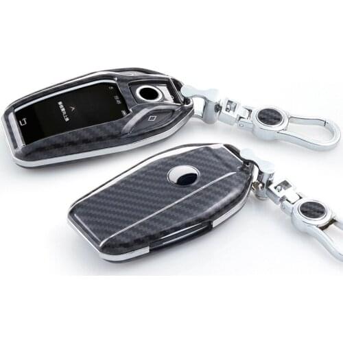 Car ABS Carbon Fiber Key Case Holder For BMW 2018 730i 740i 750i 7 Series G12 GT G30 G21 I8 I12 I15 X3 Display Key Car-Styling