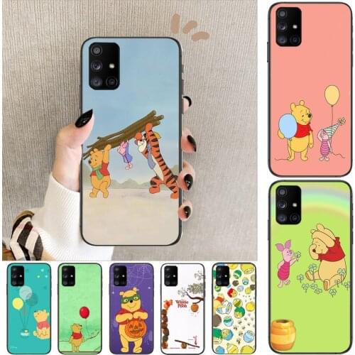 Disney Vigny Winnie Phone Case Hull For Samsung Galaxy A 50 51 20 71 70 40 30 10 80 E 5G S Black Shell Art Cell Cove