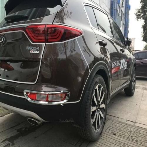 For Kia Sportage 4 QL 2016 2017 2018 Chrome Rear Fog Lights Trim FogLamp Bezel Frame Decorative Hood Car Accessories