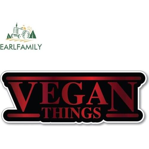 EARLFAMILY 13cm x 5cm for Vegan Things Car Stickers Creative Decals Trunk Skateboard Waterproof Scratch-Proof Car Assessoires