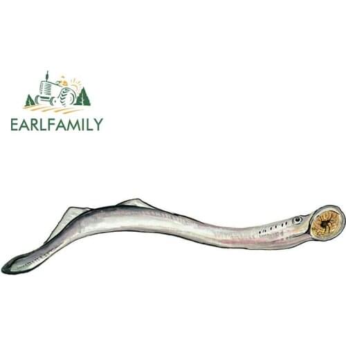 EARLFAMILY 15cm x 3.4cm Lamprey Sticker Wall Window Car Printed Vinyl Decal Car Sticker Waterproof Car Styling Graphic