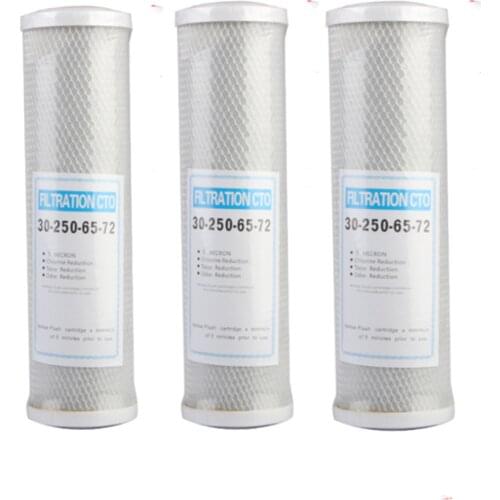 3pcs Water Filter Activated Carbon Cartridge Filter 10 Inch Cartridge Replacement Purifier CTO Block Carbon Filter Waterpurifie