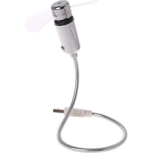 Flexible Gooseneck USB LED Clock Fan with Real Time Display For Notebook PC